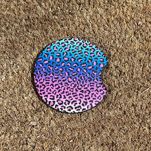 Rainbow Leopard Print Car Coaster