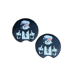 Trump Middle Finger Car Coasters