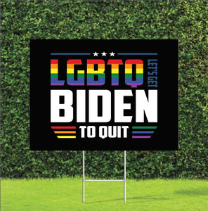 LGBTQ Lets Get Biden To Quit 2024 Trump Biden Election Yard Sign