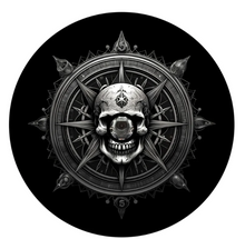 Compass Skull At The Helm Spare Tire Cover