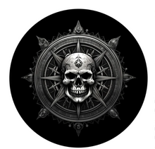 Compass Skull At The Helm Spare Tire Cover