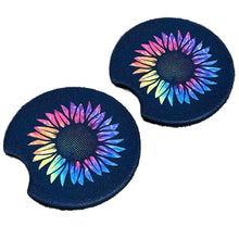 Rainbow Sunflower Car Coaster