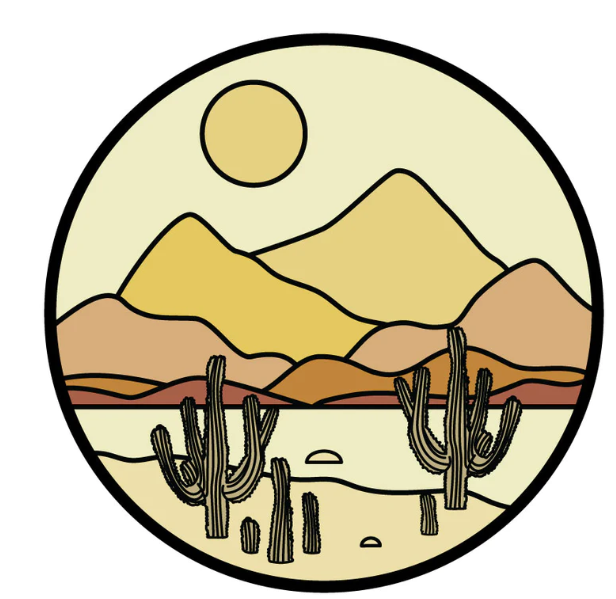 Earth Tone Desert & Cactus Mountain Landscape Spare Tire Cover