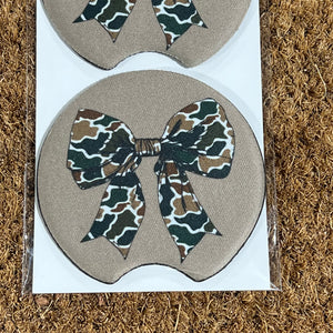 Camo Bows Car Coasters