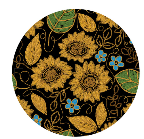 Faux Embroidered Sunflowers Spare Tire Cover