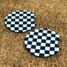 Checkerboard Black and White Car Coasters