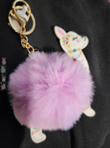 Assorted Animal Fluff Ball Key Chains