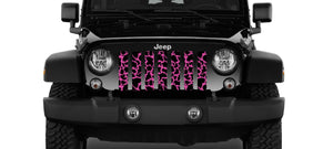 Hot Pink Cow Hide Jeep Grille Insert