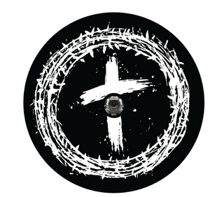 Jesus Crown Of Thorns Christian Cross Spare Tire Cover