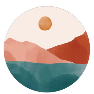 Jewel Tone Watercolor Mountain Landscape Spare Tire Cover