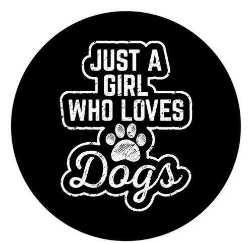 Just A Girl Who Loves Dogs & Paw Print Spare Tire Cover