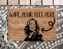 Kamala Wipe Feet Here Funny Doormat Entrance Rug Welcome Mat