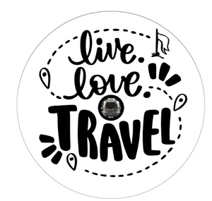 Live Love Travel White Spare Tire Cover