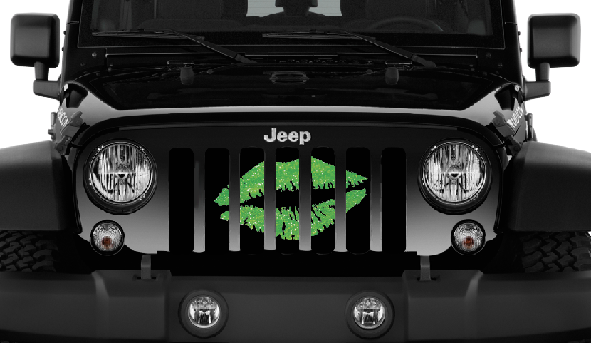 Lime Green Kiss Grille Insert for Jeep