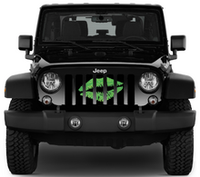 Lime Green Glitter Kiss Jeep Grille Insert