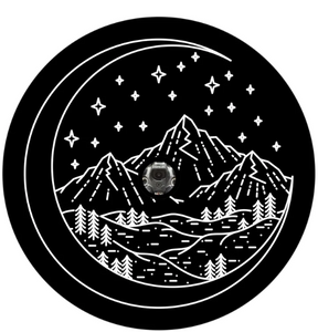 Mountains In The Crescent Moon Spare Tire Cover