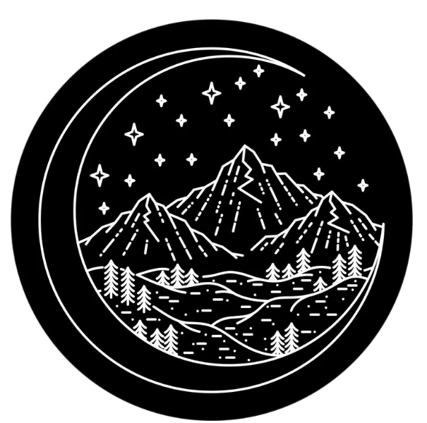 Mountains In The Crescent Moon Spare Tire Cover