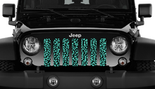 Mint Leopard Print Jeep Grille Insert