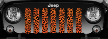 Orange Cheetah Print Jeep Grille Insert