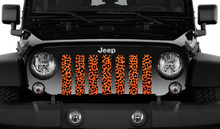 Orange Cheetah Print Jeep Grille Insert