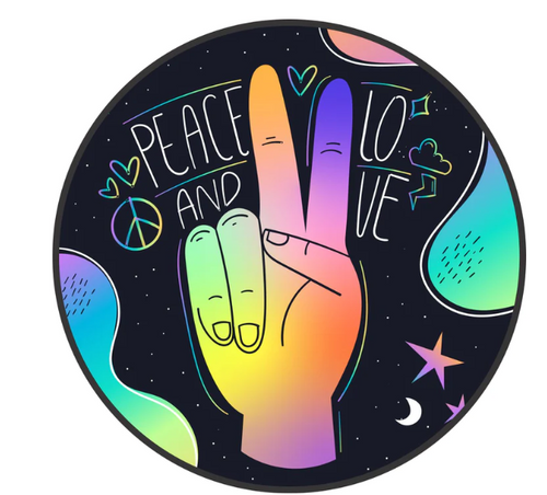 Peace & Love Hand Spare Tire Cover