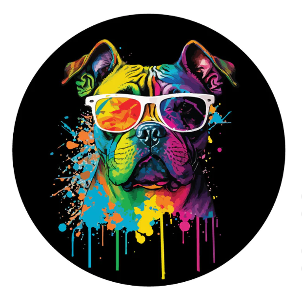 Pop Art English Bulldog Spare Tire Cover