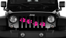Platinum Puppy Paw Prints - Pink Diagonal Grille Insert