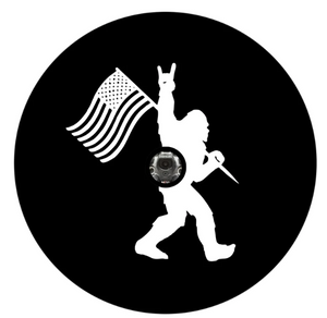 Rock On Bigfoot American Flag Spare Tire Cover