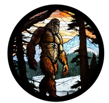 Stained Glass Bigfoot Sasquatch Spare Tire Cover