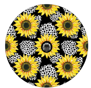 Sunflowers With Leopard Print Spare Tire Cover
