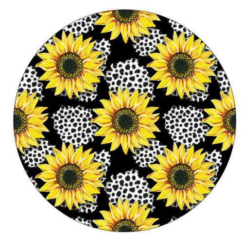 Sunflowers With Leopard Print Spare Tire Cover