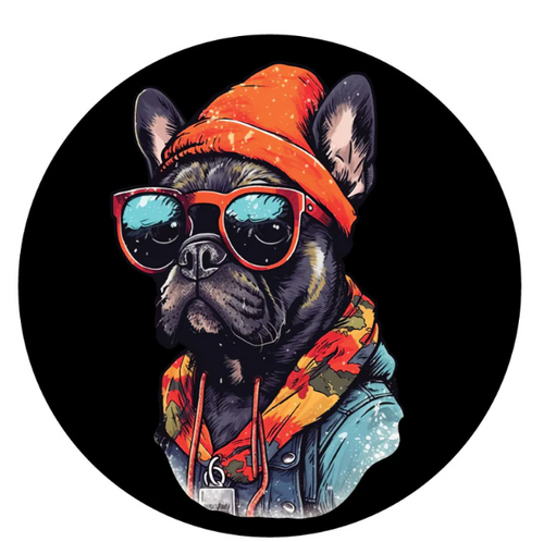 Sunglass Street Wear French Bulldog Spare Tire Cover