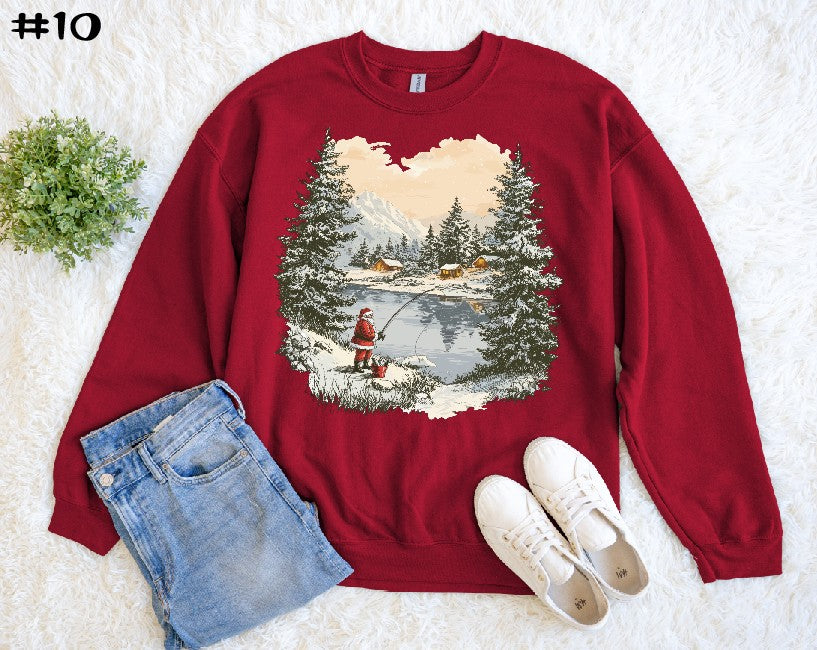 Fisherman Christmas Santa Sweatshirt
