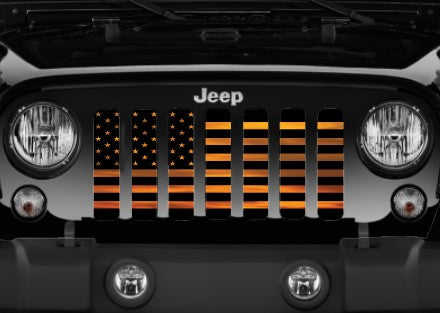 American Orange Haze Flag Grille Insert