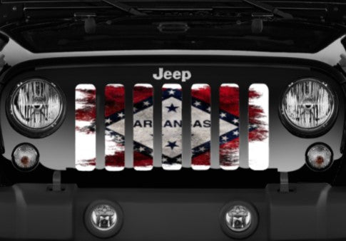 Arkansas Grunge State Flag Grille Insert
