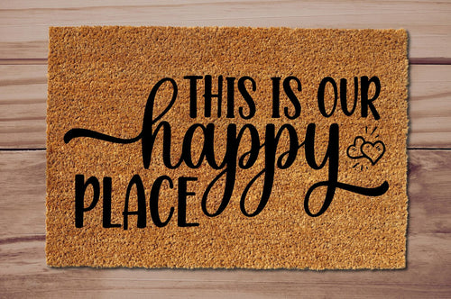 This Is Our Happy Place Sweet Funny Doormat Entrance Rug Welcome Mat