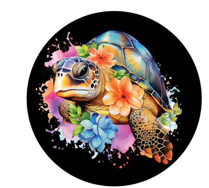 Watercolor Sea Turtle Spare Tire Cover
