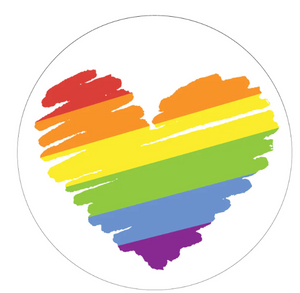 White Rainbow Heart Pride Spare Tire Cover