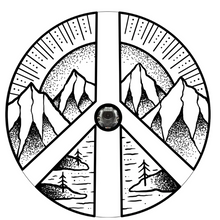 White Vinyl Mountain Peace Sign Spare Tire Cover