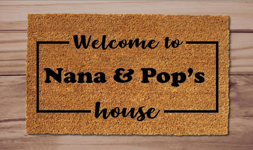Welcome to Nana & Pop's House Doormat Entrance Rug Welcome Mat