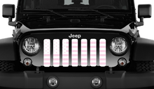 White & Baby Pink American Flag Jeep Grille Insert