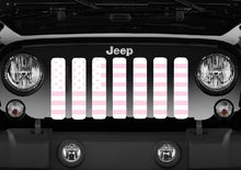 White & Baby Pink American Flag Grille Insert