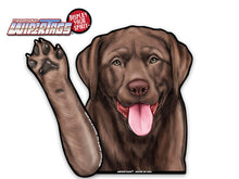Chocolate Lab "Bear" Waving Dog WiperTags