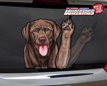 Chocolate Lab "Bear" Waving Dog WiperTags