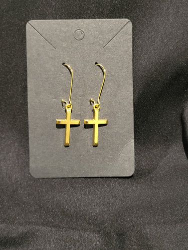 Gold Cross dangling Earrings