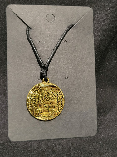 Mountain Scene 4x4 Gold Necklace