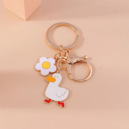Duck & Flower Keychain