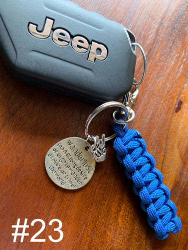 Paracord Key Chain- Solid Blue