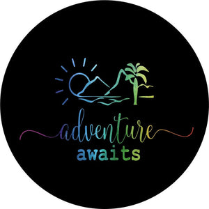 Adventure Awaits Black Spare Tire Cover