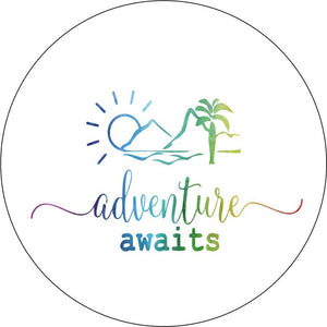 Adventure Awaits White Spare Tire Cover